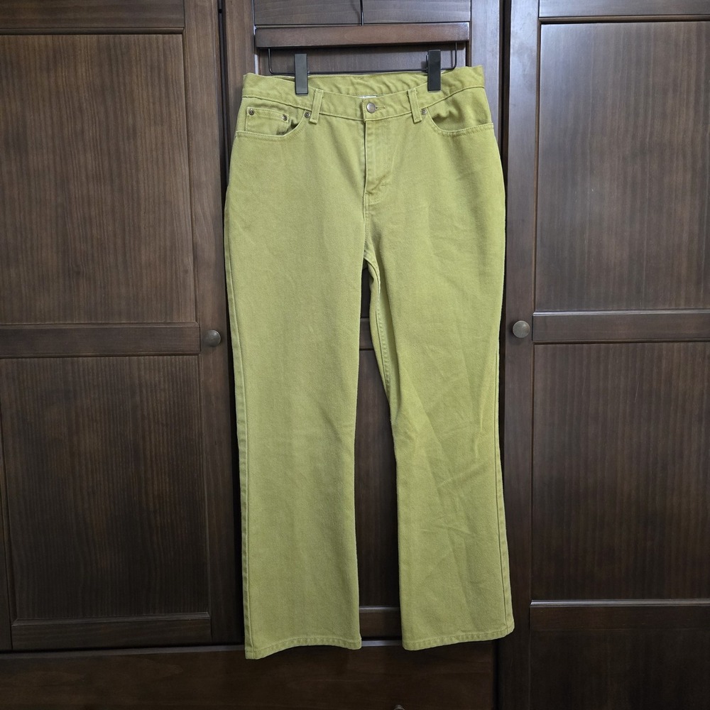 Vtg 90s Womens 12P Newport News Jeanology Green Jeans 100% Cotton Colorful Retro